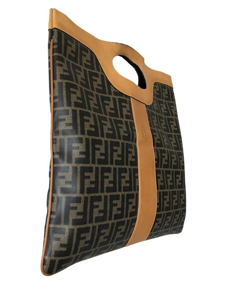 fendi vintage zucca clutch|Fendi handbags vintage.